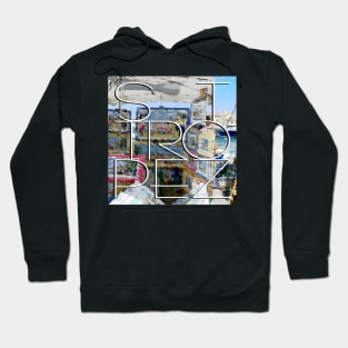 St. Tropez background paintings in harbor Hoodie